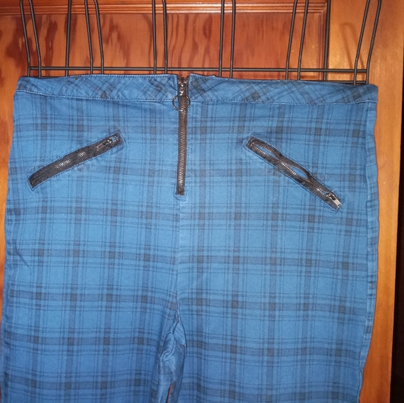 HOT TOPIC blue plaid jeans Sz 20 - Picture 3 of 7